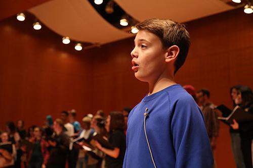 Jack Hurd rehearses for Lessons and Carols in Callaway Auditorium