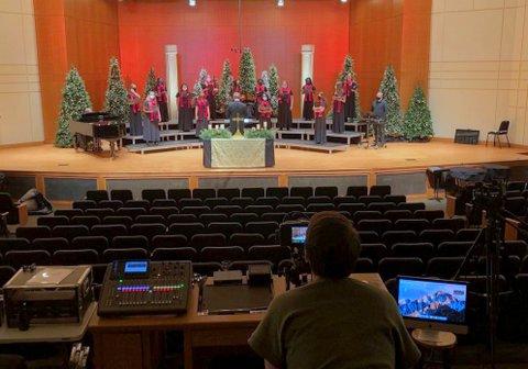 The filming of this year's Lessons and Carols 