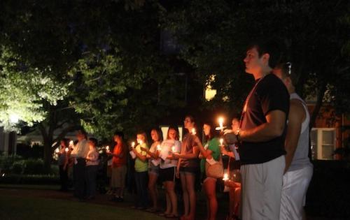 Students hold candlelight service on 9/11